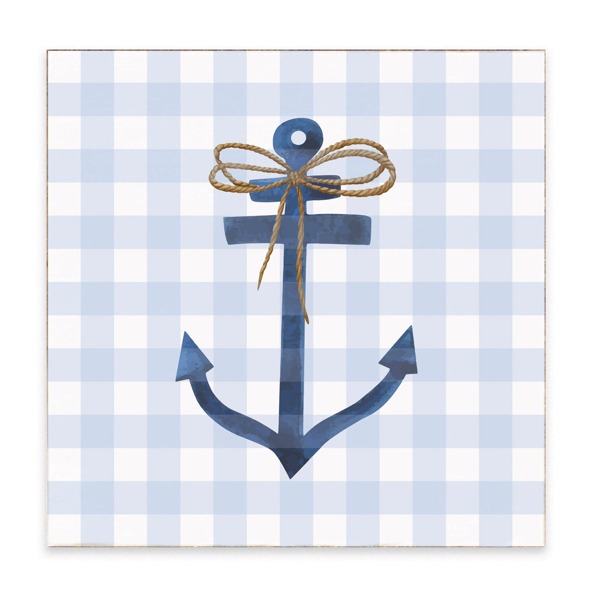 Gingham Anchor Block Sign