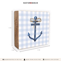 Gingham Anchor Block Sign