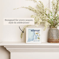 Newport Rhode Island State Icons Block Sign