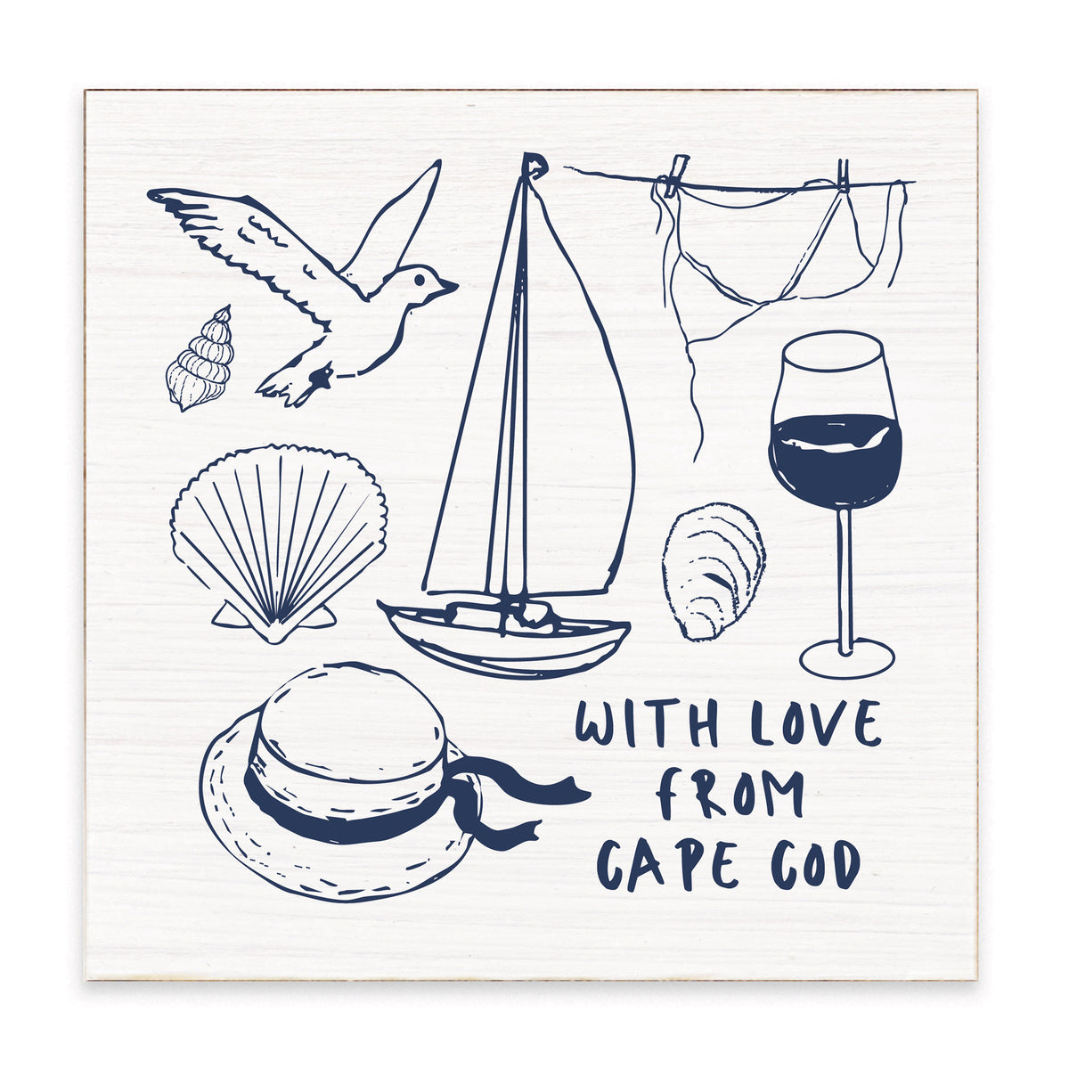With Love From Cape Cod Icon Block Sign
