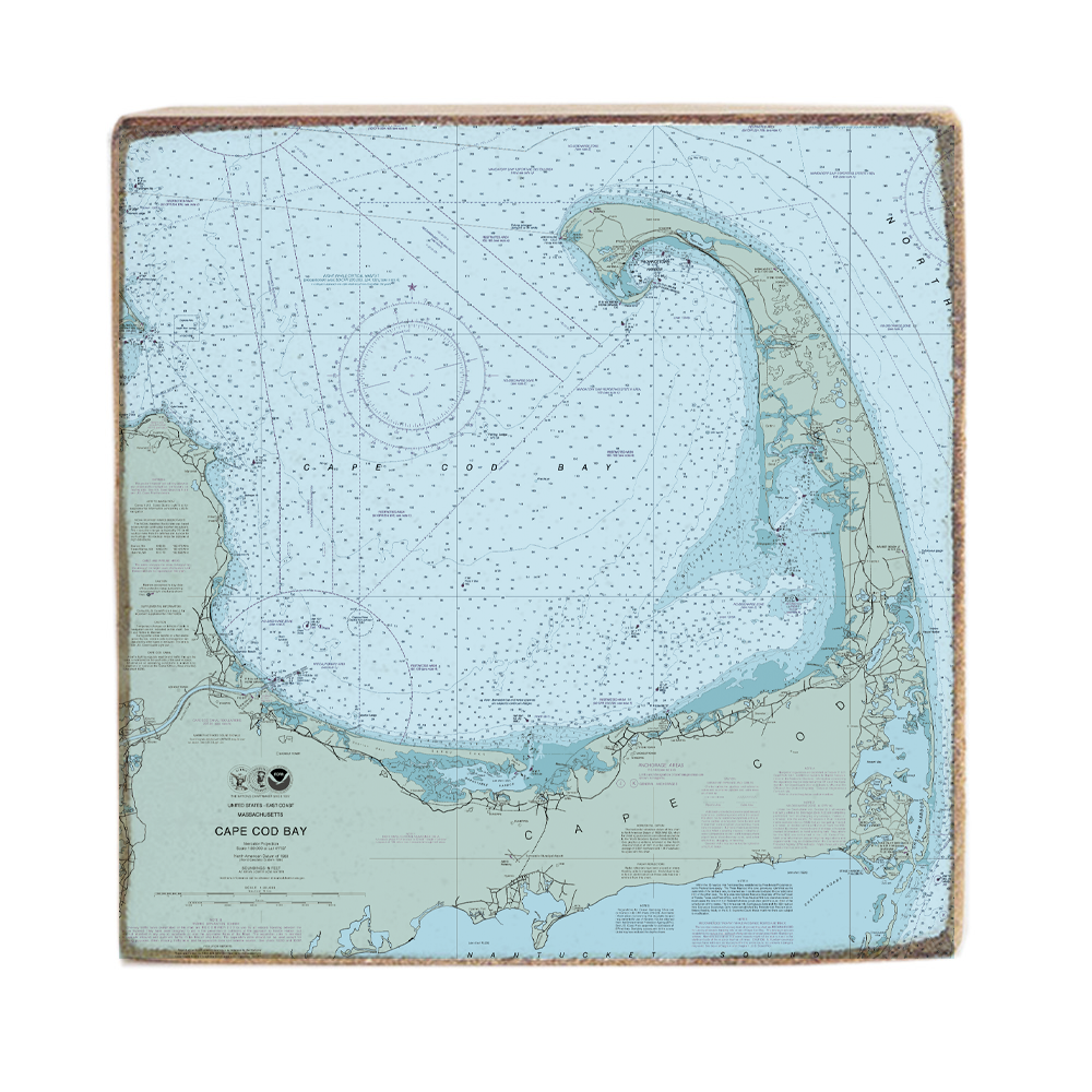 Cape Cod Map Square Block Sign
