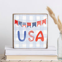 USA Gingham Block Sign