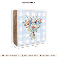 America 250 Flowers Block Sign