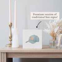 American Flag Hat Block Sign