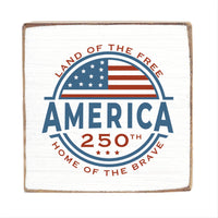 America Land Of The Free 250 Block Sign