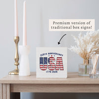 USA 250th Anniversary Block Sign