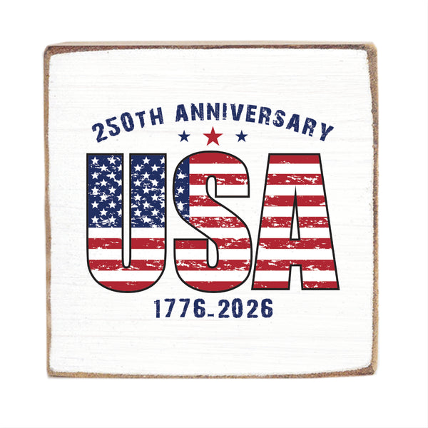 USA 250th Anniversary Block Sign