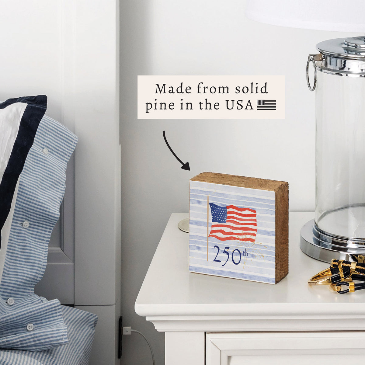 America 250 Flag Block Sign