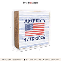 America Flag 1776-2026 Block Sign