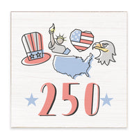 America 250 Icons Block Sign