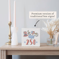 America 250 Icons Block Sign