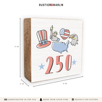 America 250 Icons Block Sign