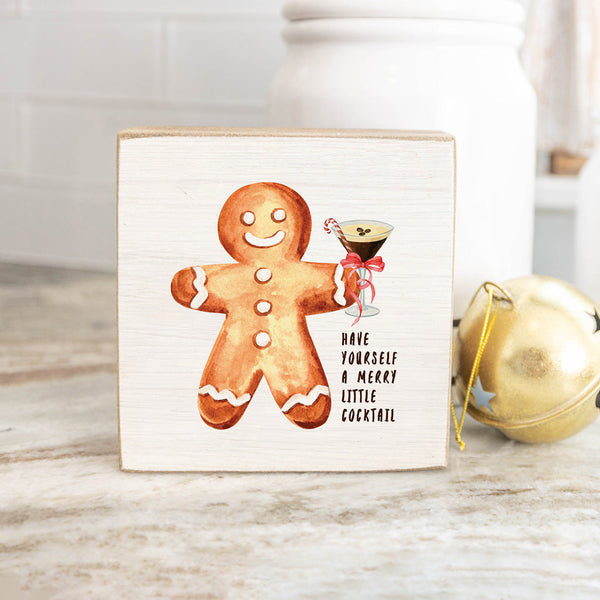 Gingerbread Cocktail Block Sign