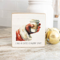 I Run On Coffee & Holiday Spirit Square Block