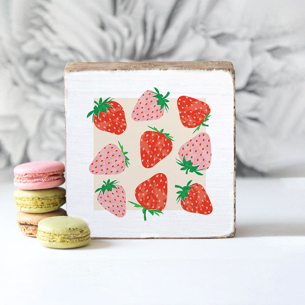 Strawberries Block Sign
