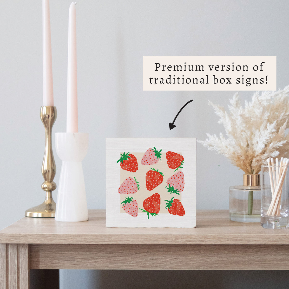 Strawberries Block Sign