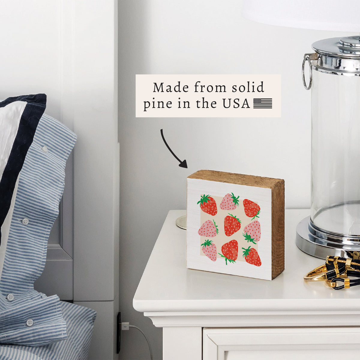 Strawberries Block Sign