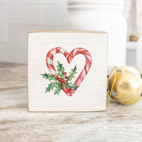 Candy Cane Heart Block Sign