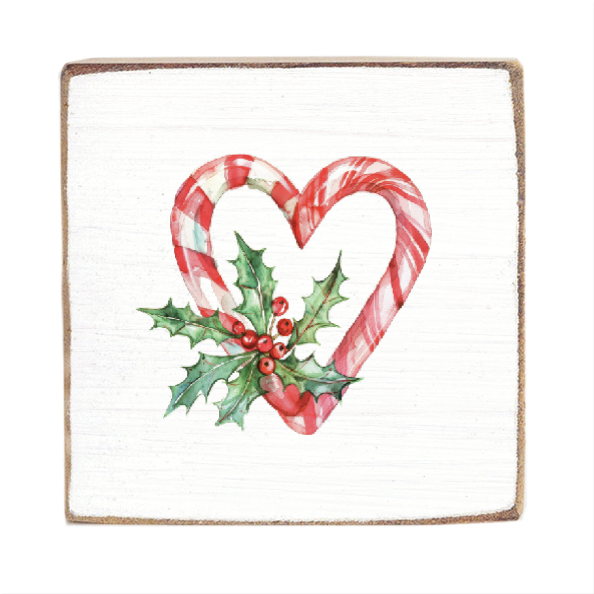 Christmas Heart Candy Square Block