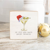 Santa Martini Block Sign