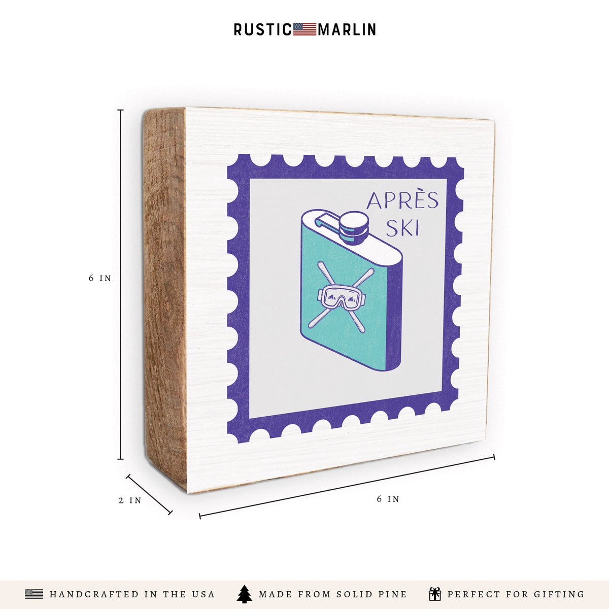 Apres Ski Stamp Block Sign