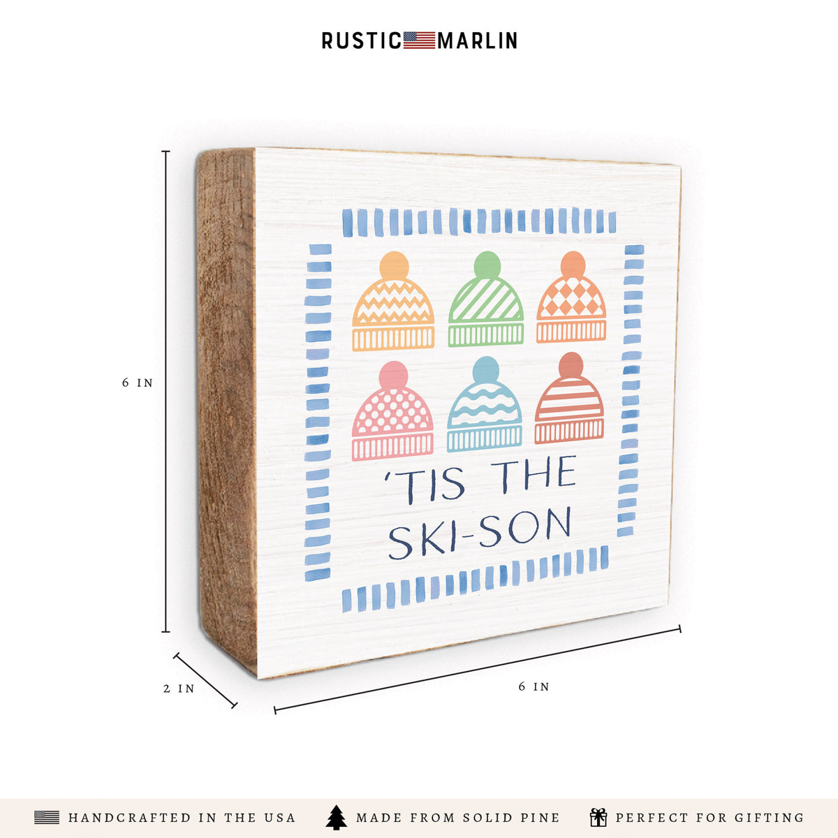 Tis The Ski-Son Block Sign