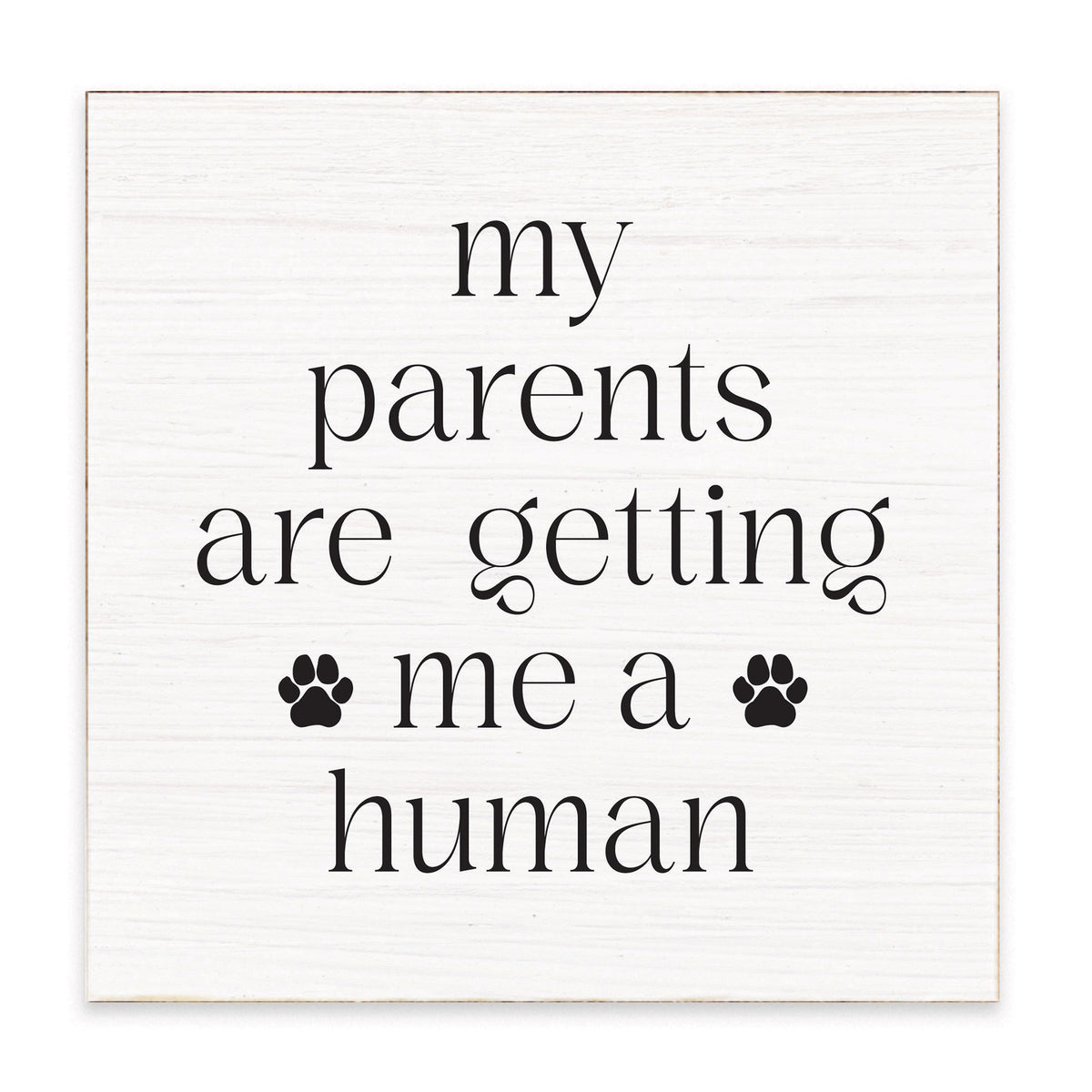 My Parents Are Getting Me A Human Block Sign