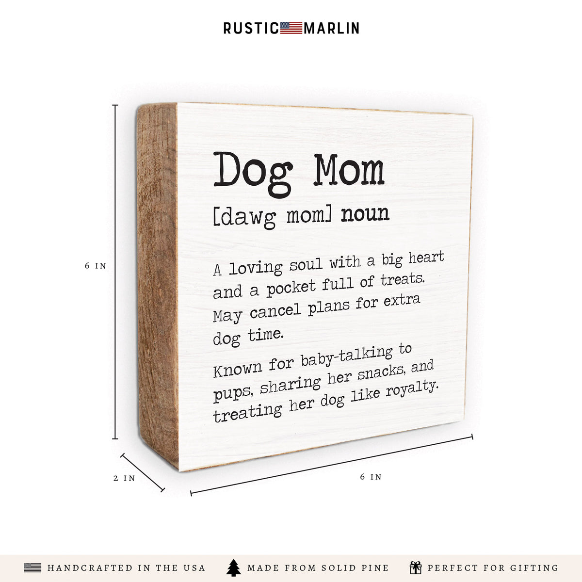 Dog Mom Definition Block Sign