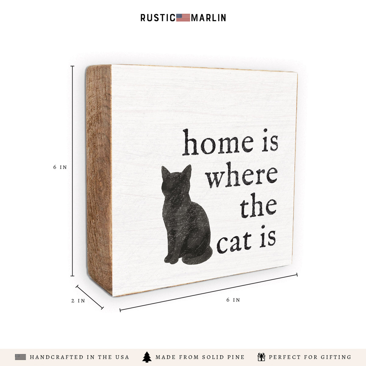 Home Is Where The Cat Is Block Sign