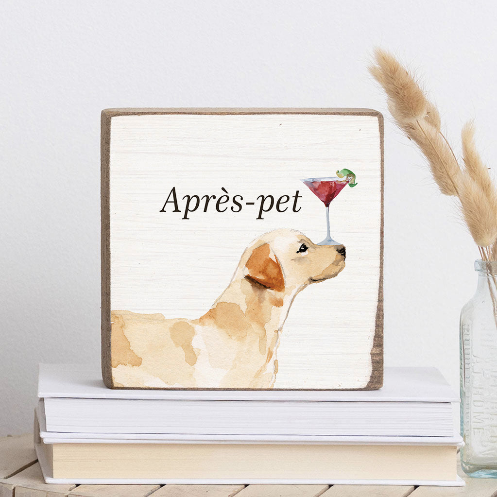 Apres Pet Dog Square Block Sign
