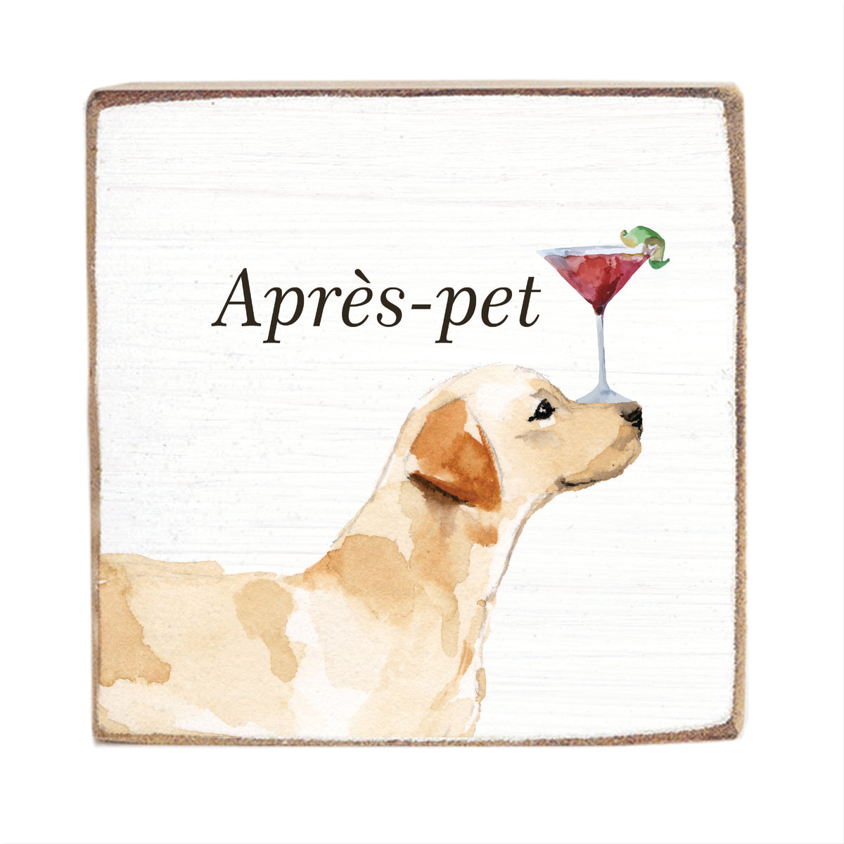 Apres Pet Dog Square Block Sign