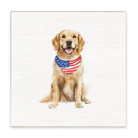 Patriotic Dog Block Sign