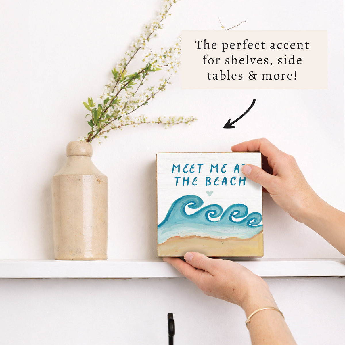 Beach Waves Block Sign