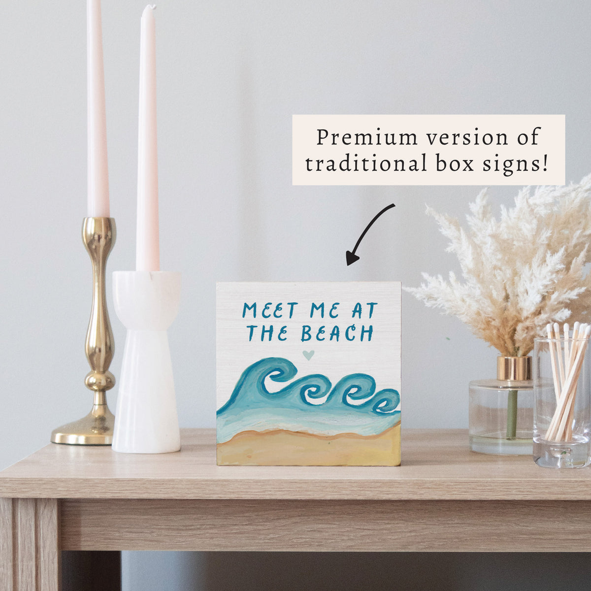 Beach Waves Block Sign