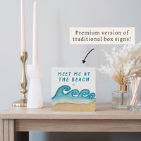 Beach Waves Block Sign