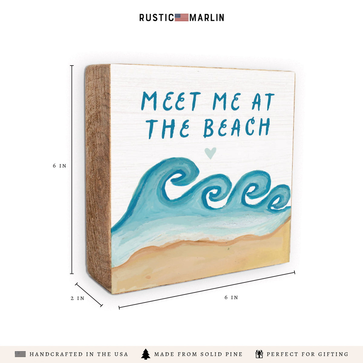 Beach Waves Block Sign
