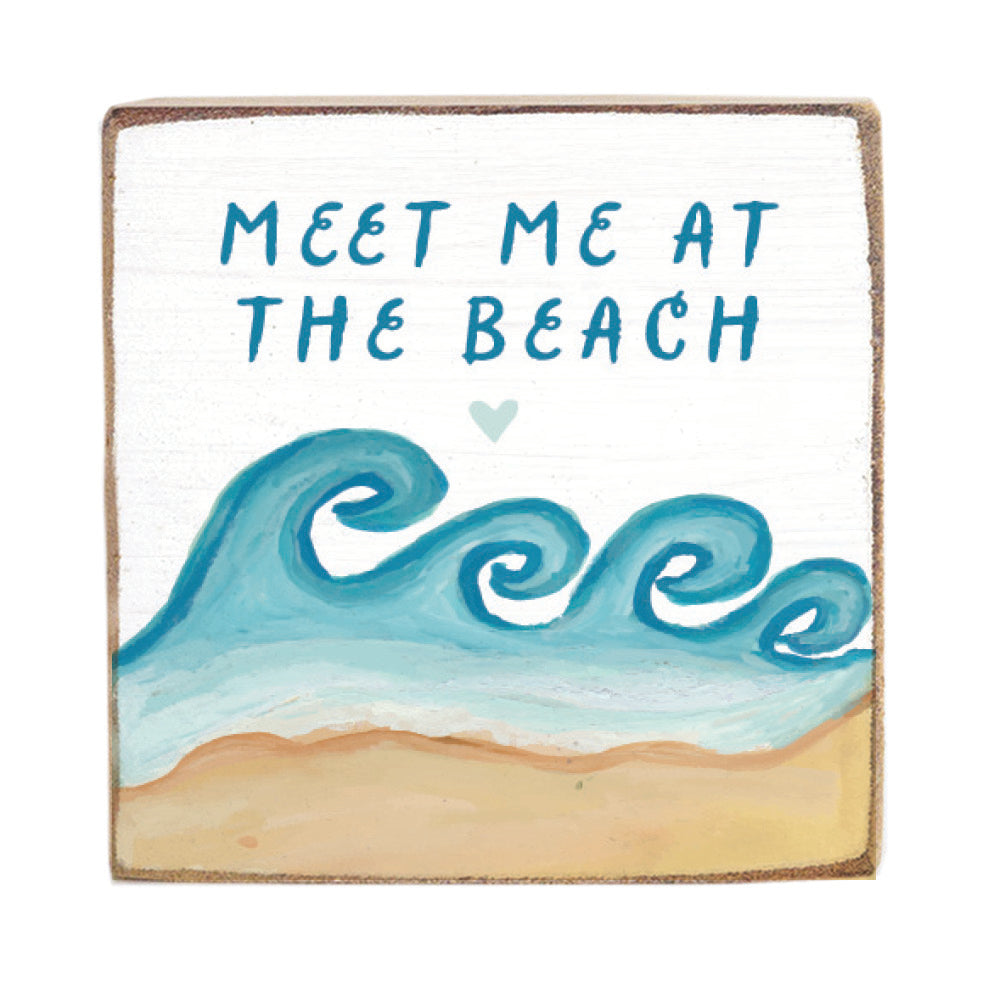 Beach Waves Block Sign – Rustic Marlin