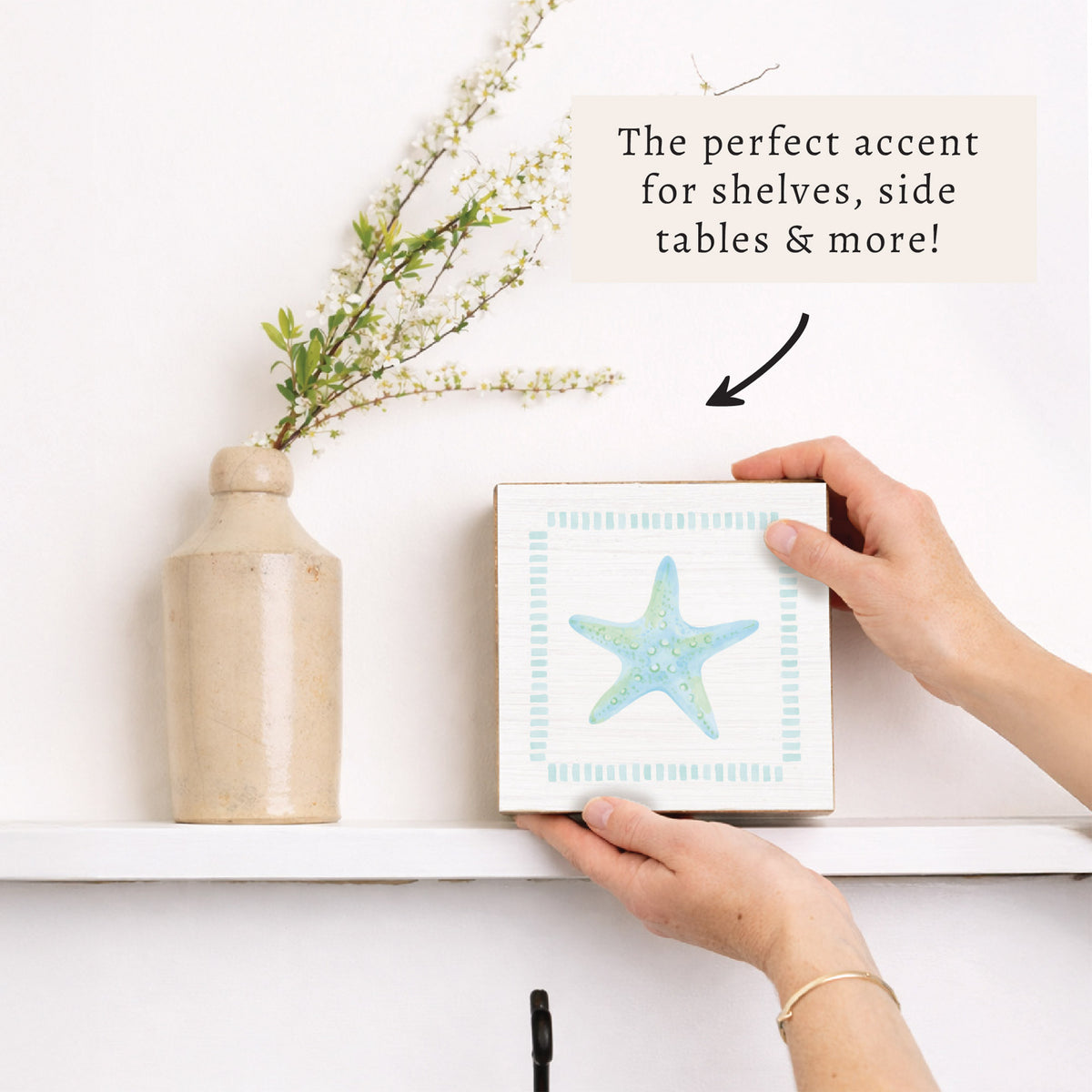 Seafoam Starfish Block Sign