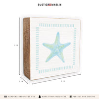 Seafoam Starfish Block Sign