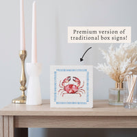 Stitched Crab Block Sign