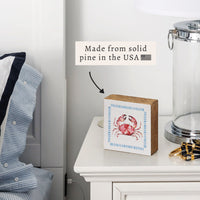 Stitched Crab Block Sign