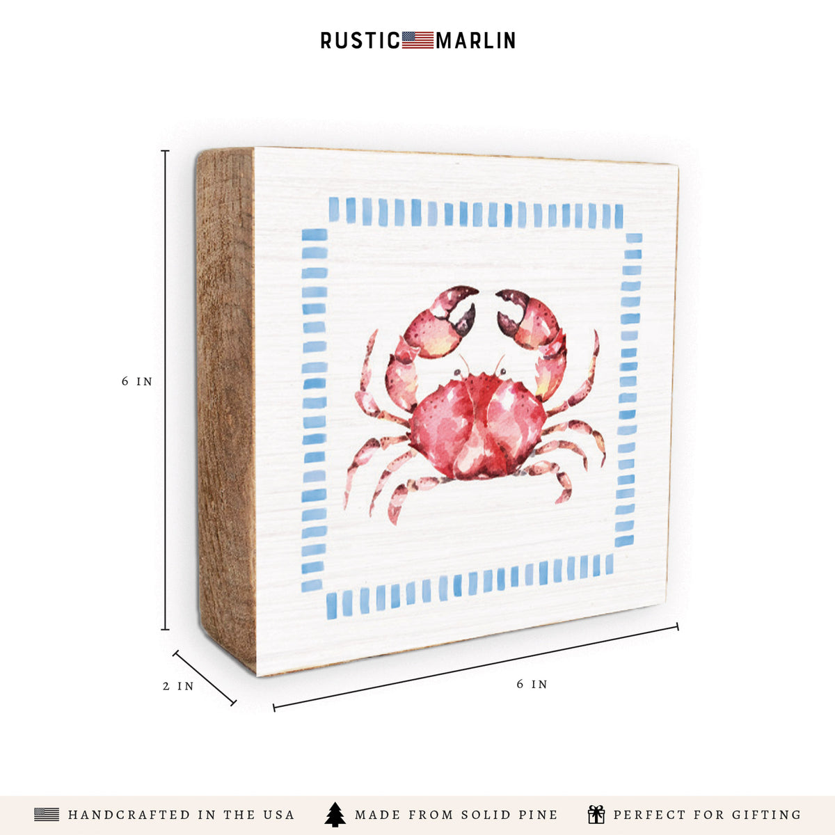 Stitched Crab Block Sign