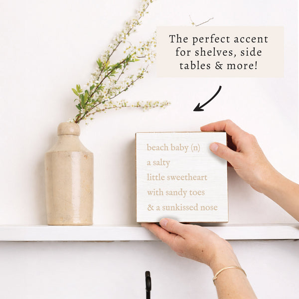 Beach Baby Definition Block Sign