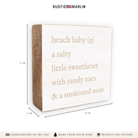 Beach Baby Definition Block Sign