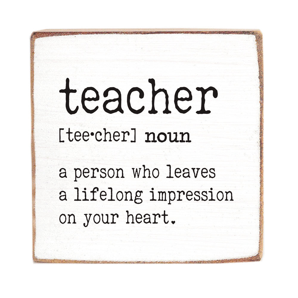 Teacher Definition Wood Block