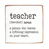 Teacher Definition Wood Block