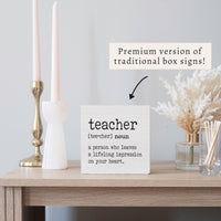 Teacher Definition Block Sign