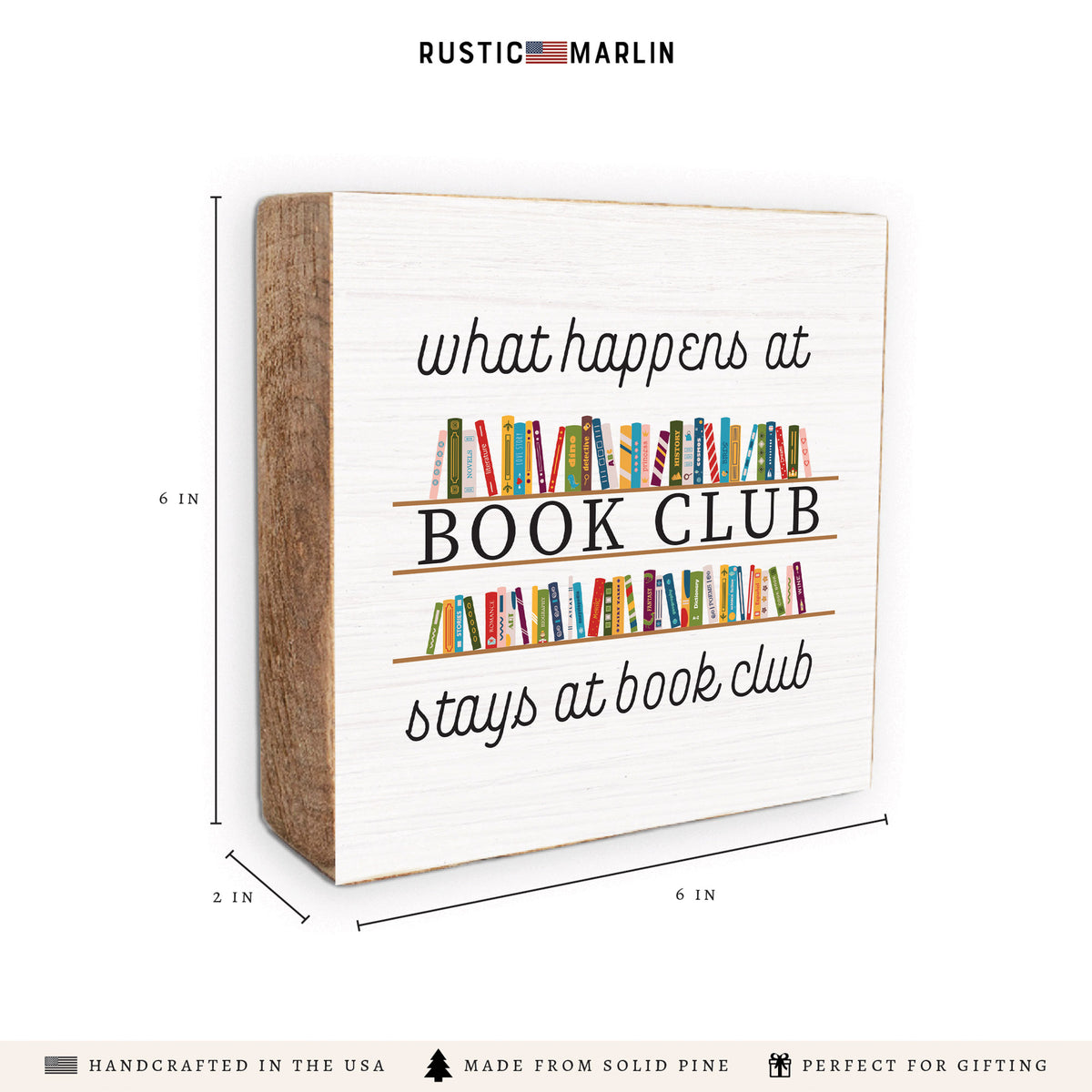 What Happens At Book Club Block Sign