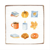 Autumn Icons Block Sign