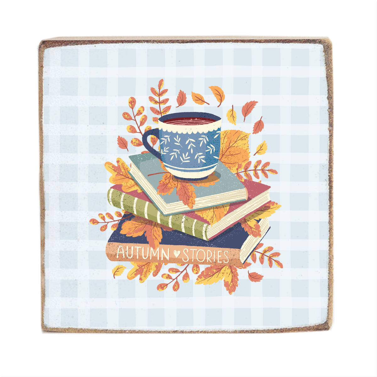 Autumn Stories Square Block Sign